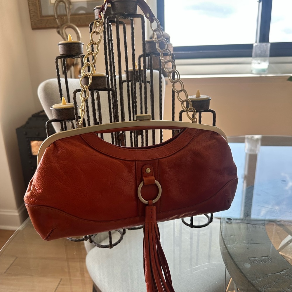 Stylish Latico NJ Orange 
 Real Leather Clutch - Picture 5 of 15